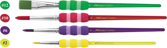 FABER-CASTELL Pinsel mit Softgriffstück mehrfarbig 4 Stück