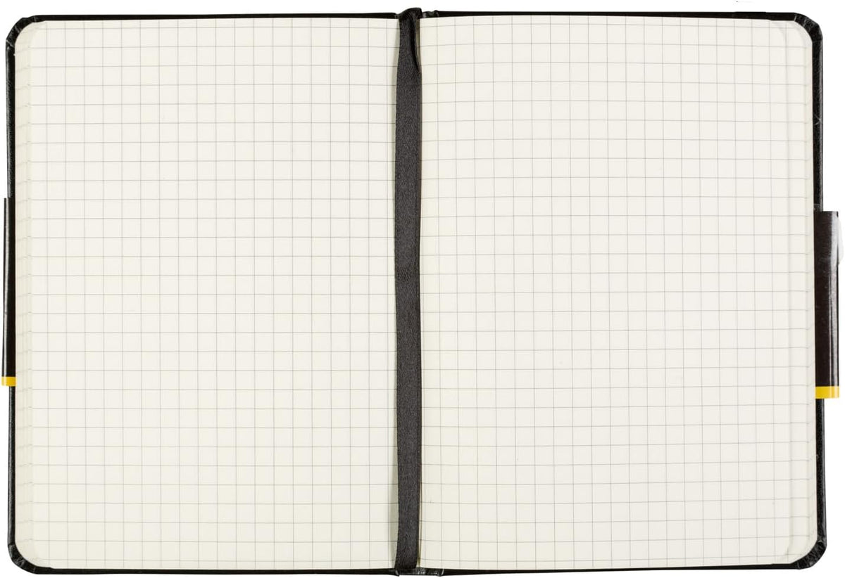 Idena Notizbuch DIN A6 80g/m² kariert schwarz 192 Seiten
