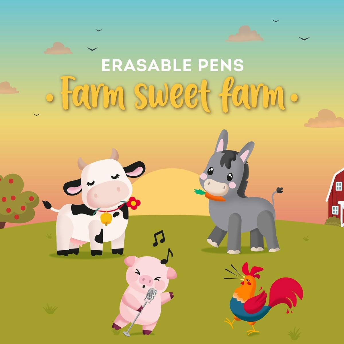 LEGAMI Erasable Pen Farm Sweet Farm – 4er-Set radierbar