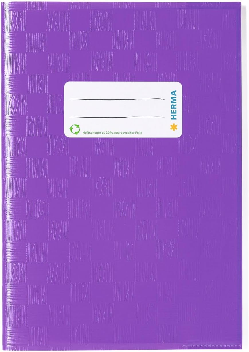 HERMA Premium Hefthülle A5 - Abwischbar mit Namensetikett - Violett