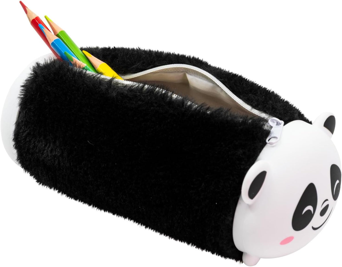 Idena Schlamper „Panda“ Fluffy – Stiftetui Polyester, schwarz-weiß
