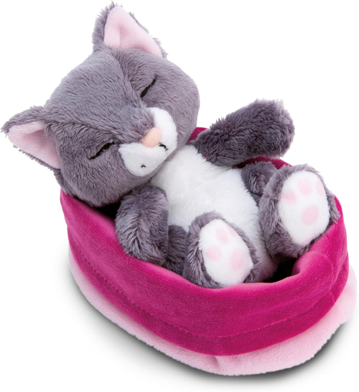 NICI Kuscheltier Katze grau 12 cm schlafend Sleeping Pets