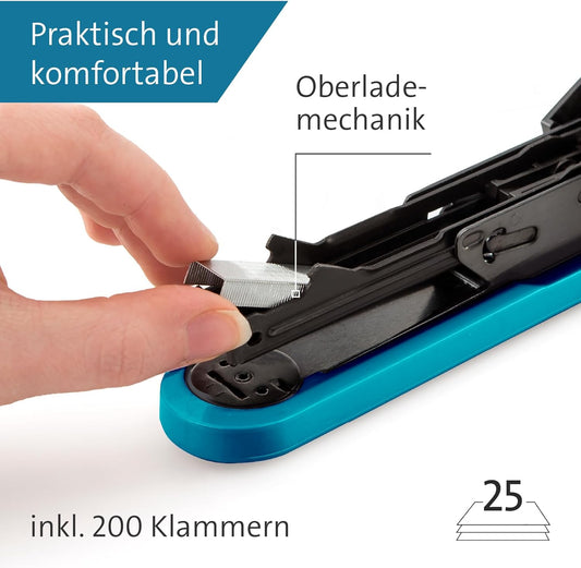 Novus Heftgerät B2 Color ID 2.0 – 25 Blatt, bright petrol