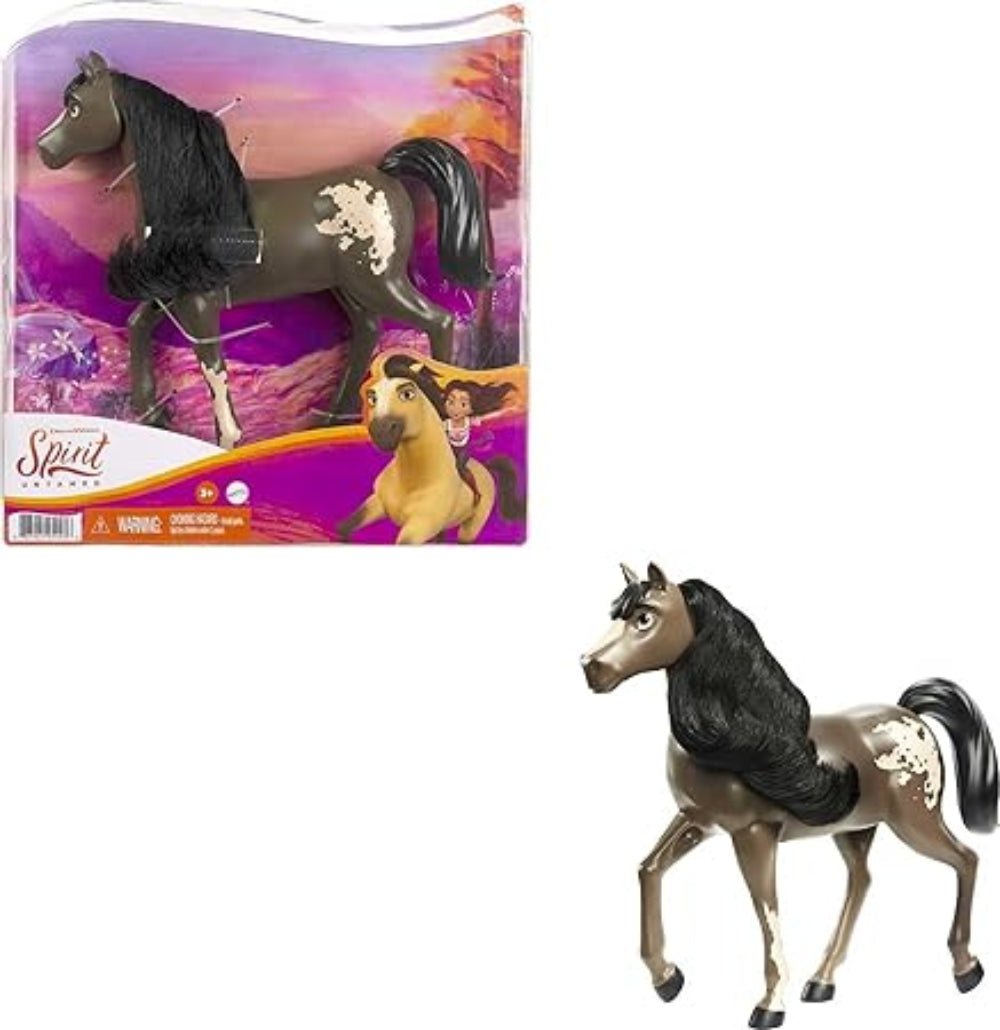 MATTEL® Dreamworks Spirit - Bay Pinto - Pferd, Mustang Stute aus der Herde von "Spirit - frei und ungezähmt" (20), beweglicher Kopf und lange Mähne, tolles Geschenk für Pferdeliebhaber ab 3 Jahren