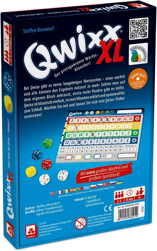 NSV QWIXX XL – Würfelspiel für 2–5 Spieler ab 8 J.
