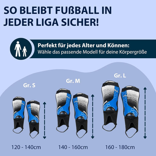 HUDORA Schienbeinschützer Knöchelschutz blau/schwarz Gr. M