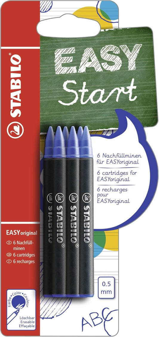 STABILO EASYoriginal Tintenpatronen – 6 Stück blau 0,5 mm