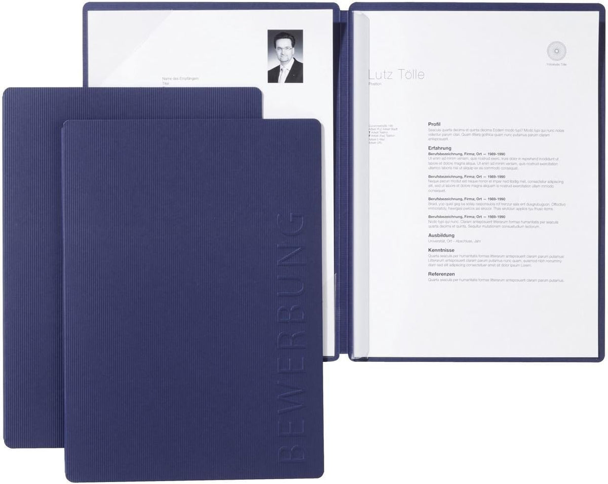 Pagna Bewerbungsmappe A4 blau 44122-02 – 2 Fächer