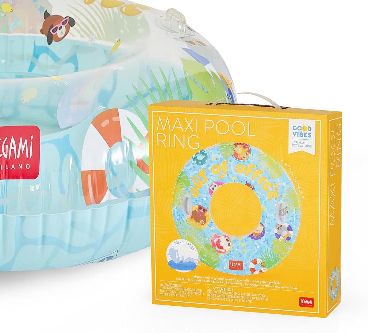 Legami Maxi Pool Ring Out of Office Glitter 102 cm PVC