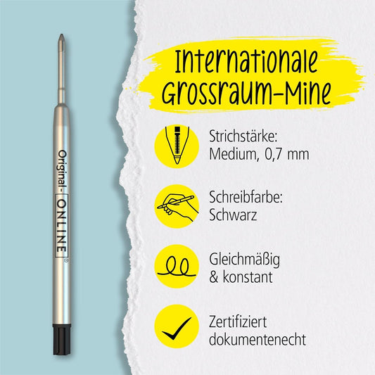 ONLINE Pen Großraummine M schwarz – Kugelschreiber-Ersatzmine