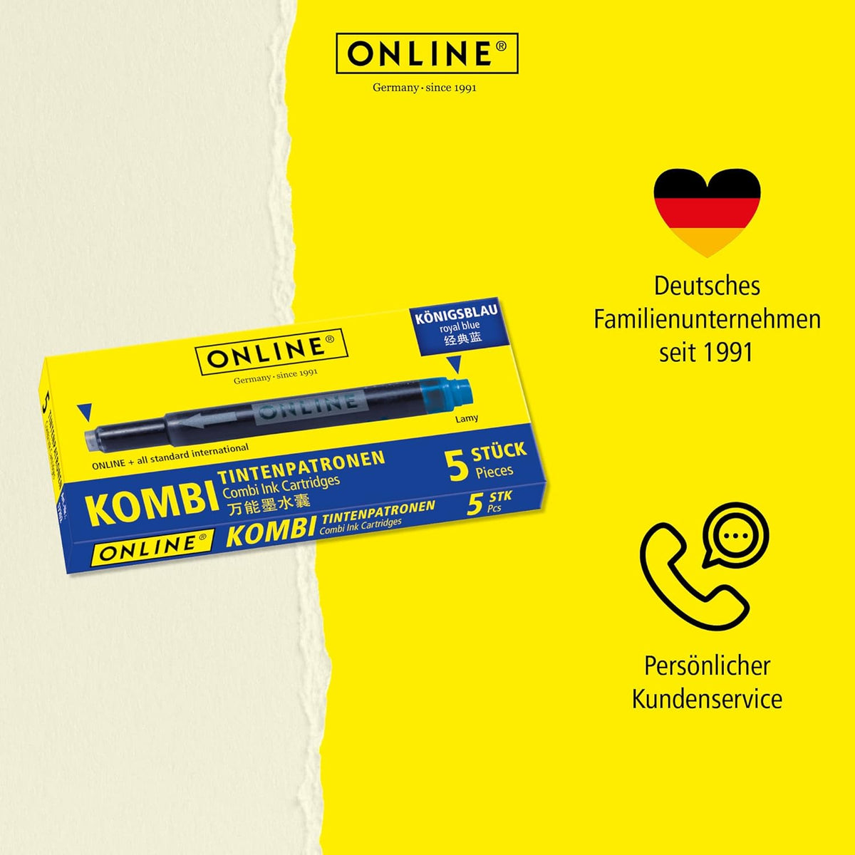 ONLINE Kombipatrone Maxi-Pack blau, 25 Stück