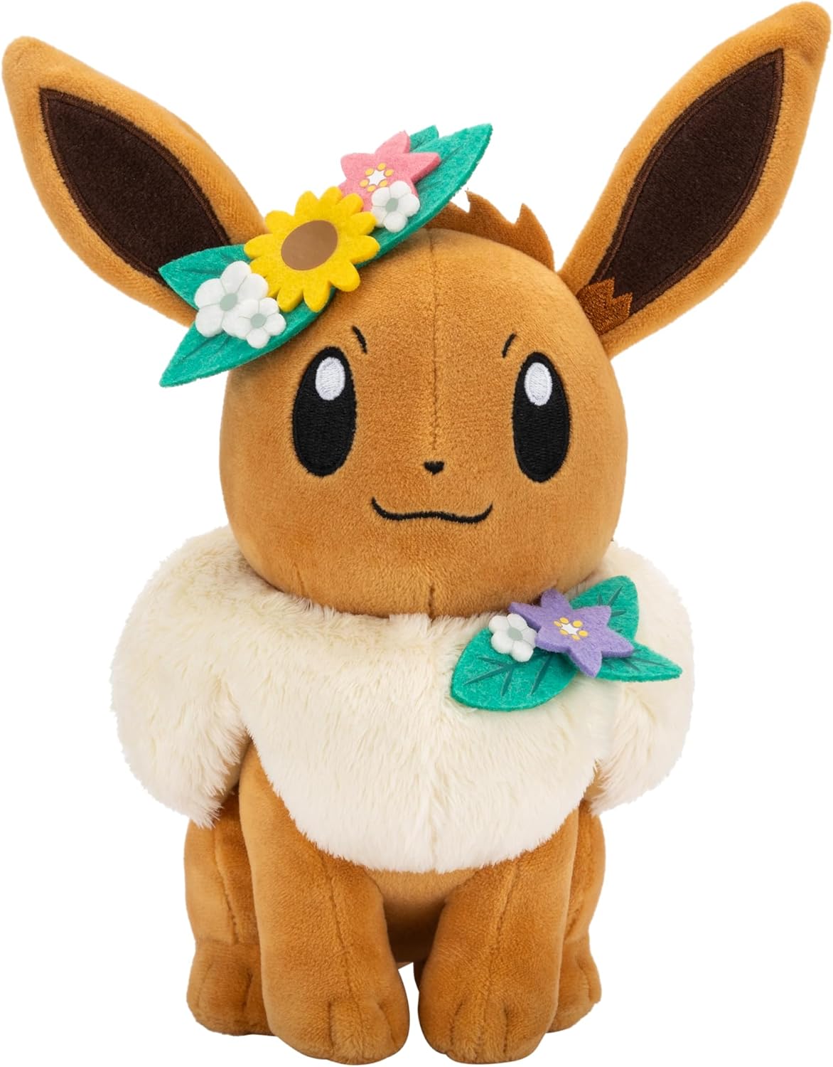 Pokémon Evoli Plüsch 20 cm mit Blumenkrone – Jazwares