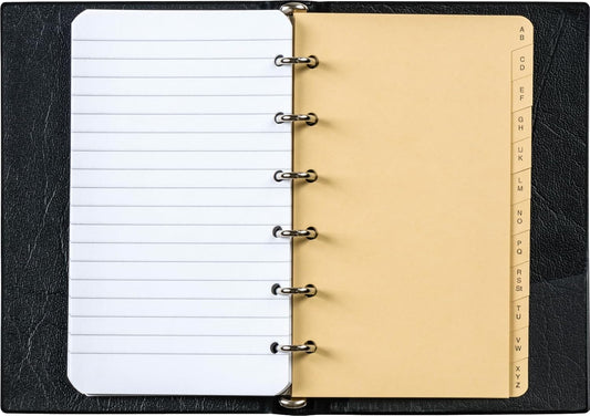BRUNNEN Ringbuch A6 schwarz - 6-Ring-Mechanik mit Einlage und Register