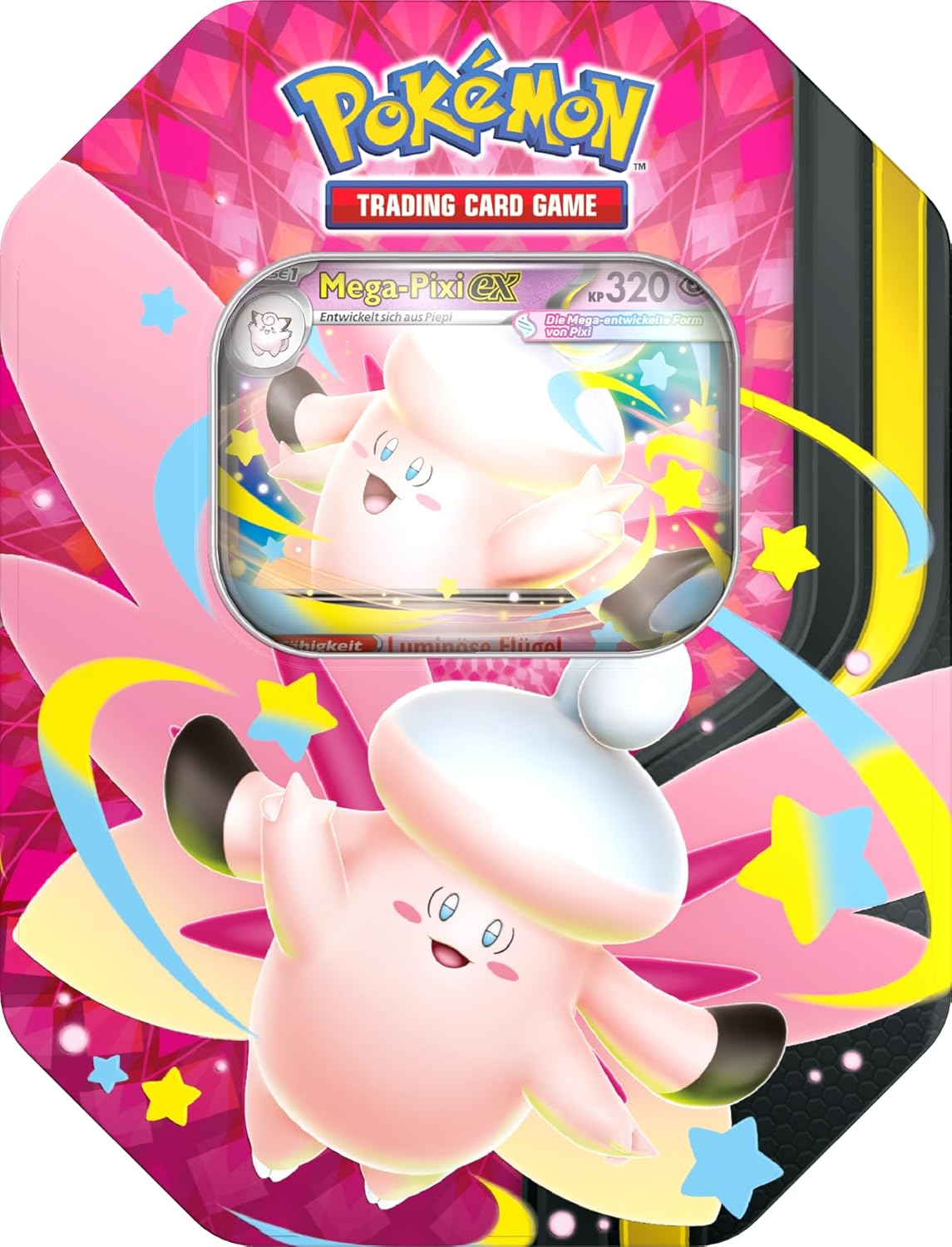 Pokémon Tin Box Mega Pixi ex | 4 Boosterpacks + Promokarte