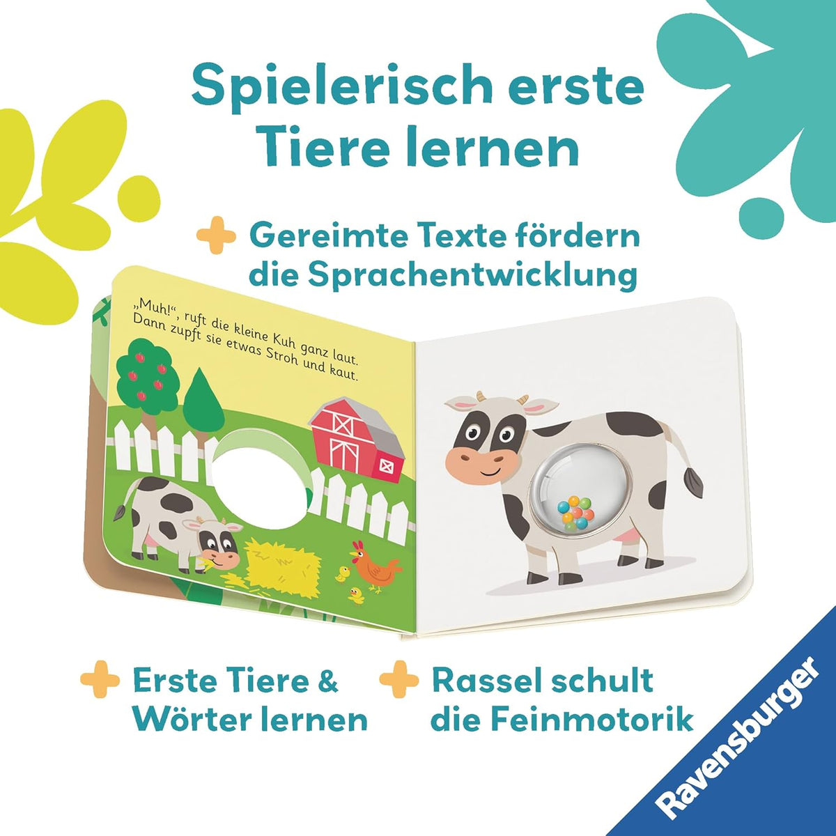 Ravensburger Rasselbuch Tiere – Babybuch ab 6 Monate