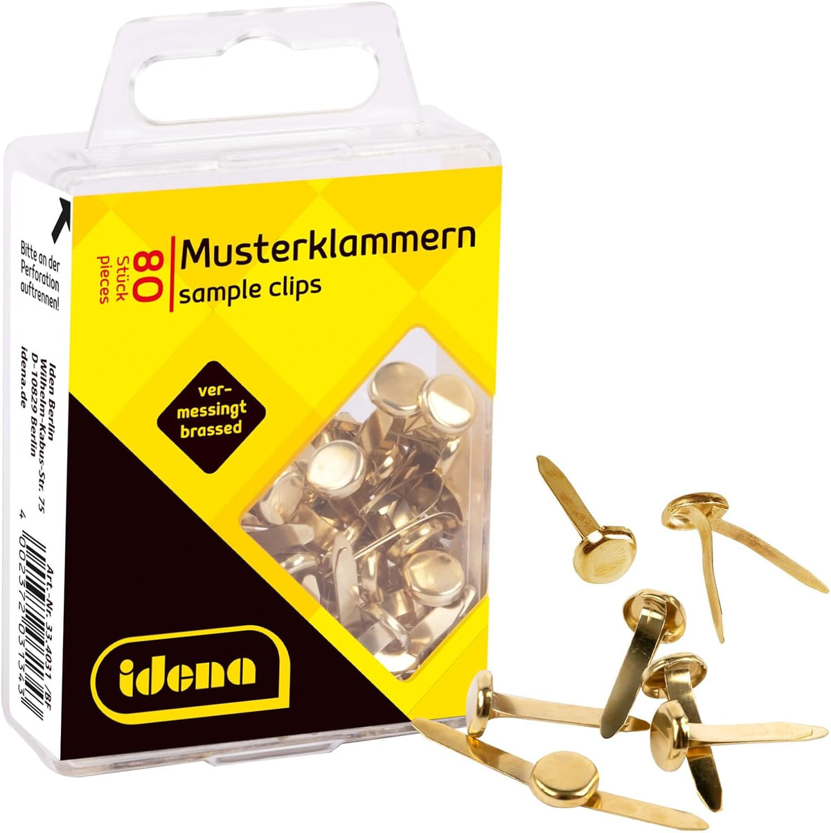 Idena Musterklammern vermessingt 80 Stück – Hängebox