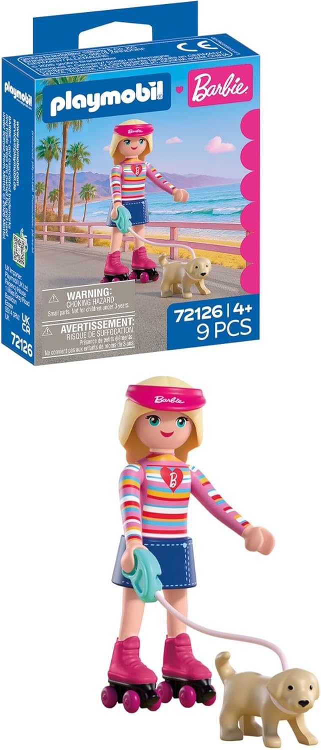 PLAYMOBIL x Barbie™ Malibu – Figur mit Rollschuhen & Welpe