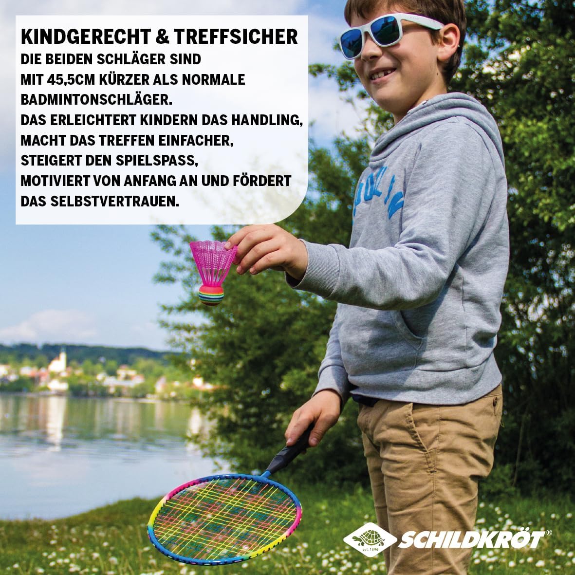 Schildkröt Federball Set Junior – 2 Schläger & 2 Bälle