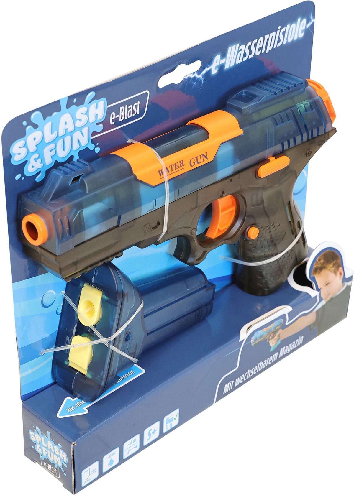 Splash & Fun Wasserpistole elektrisch 23,5 cm inkl. Akku