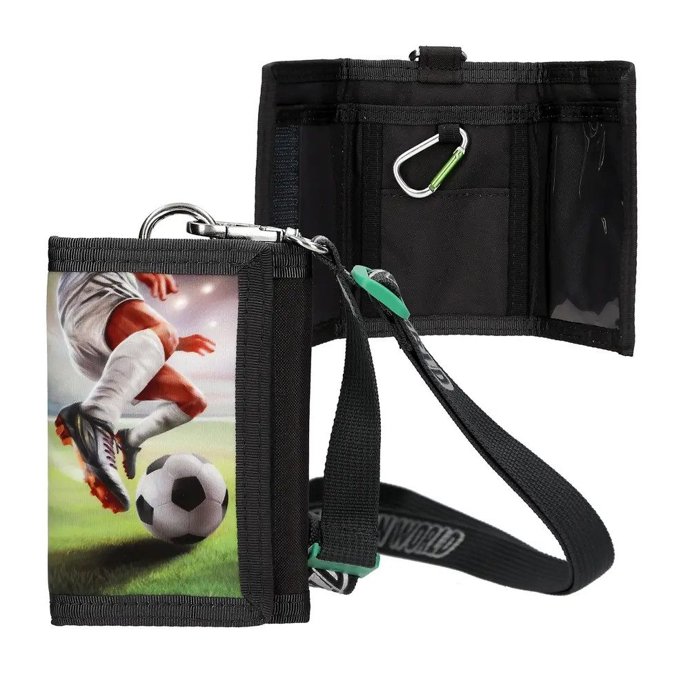Action World Portemonnaie Fußball mit Lanyard & Karabiner