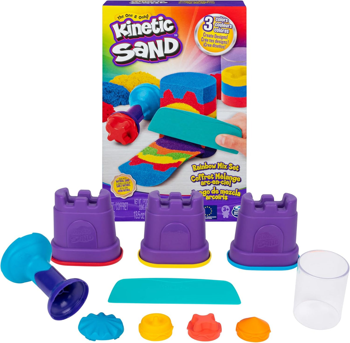 Kinetic Sand Regenbogen Mix Set – 3 Primärfarben | AMIGO