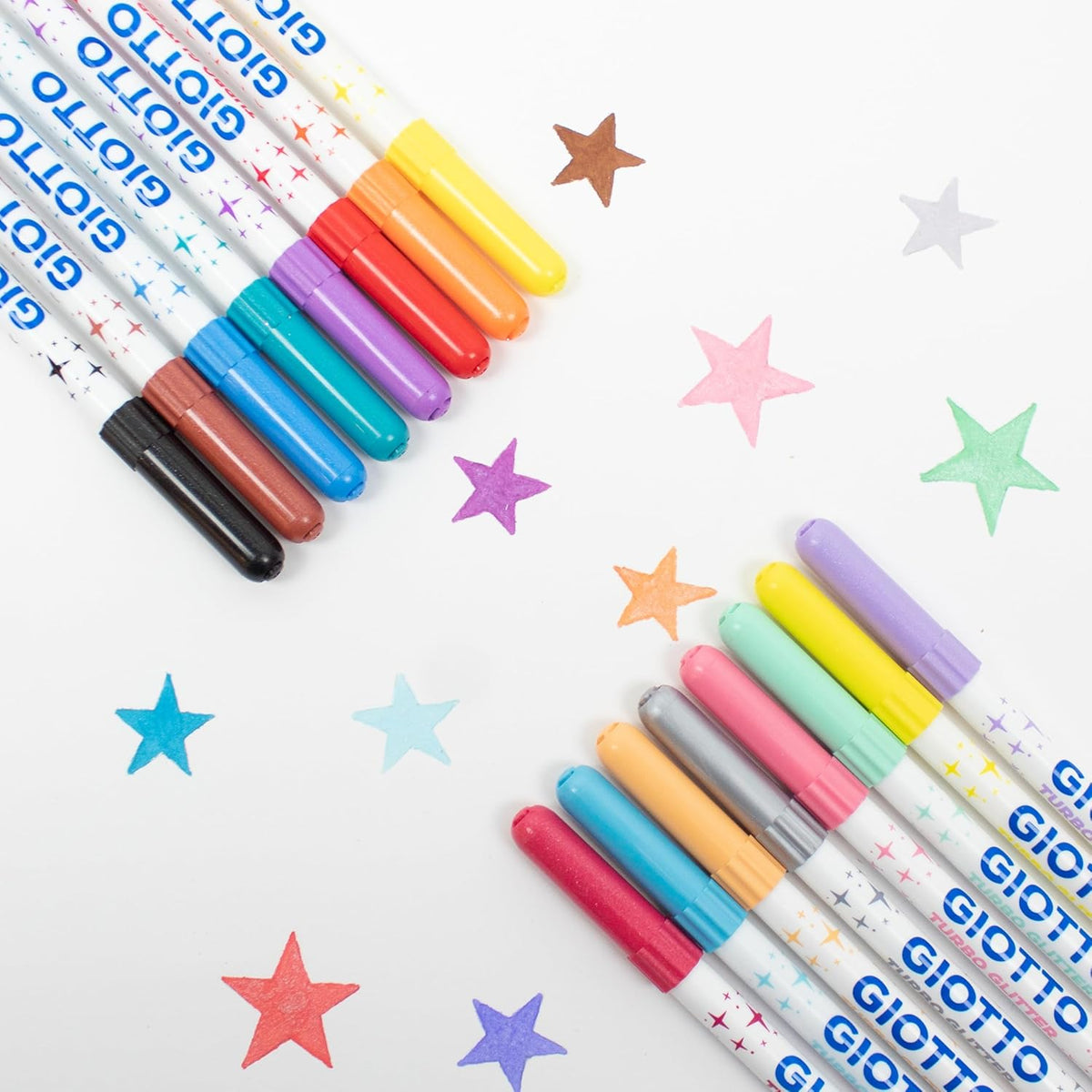 GIOTTO Turbo Glitter Pastel Fasermaler – 8er Kartonetui