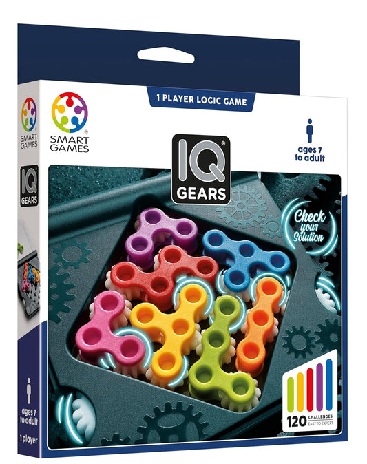 SmartGames IQ Gears – Logikspiel ab 7 Jahren, 120 Aufgaben