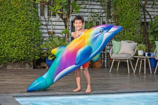 Bestway Schwimmtier Regenbogendelfin 173×84 cm ab 3 J.