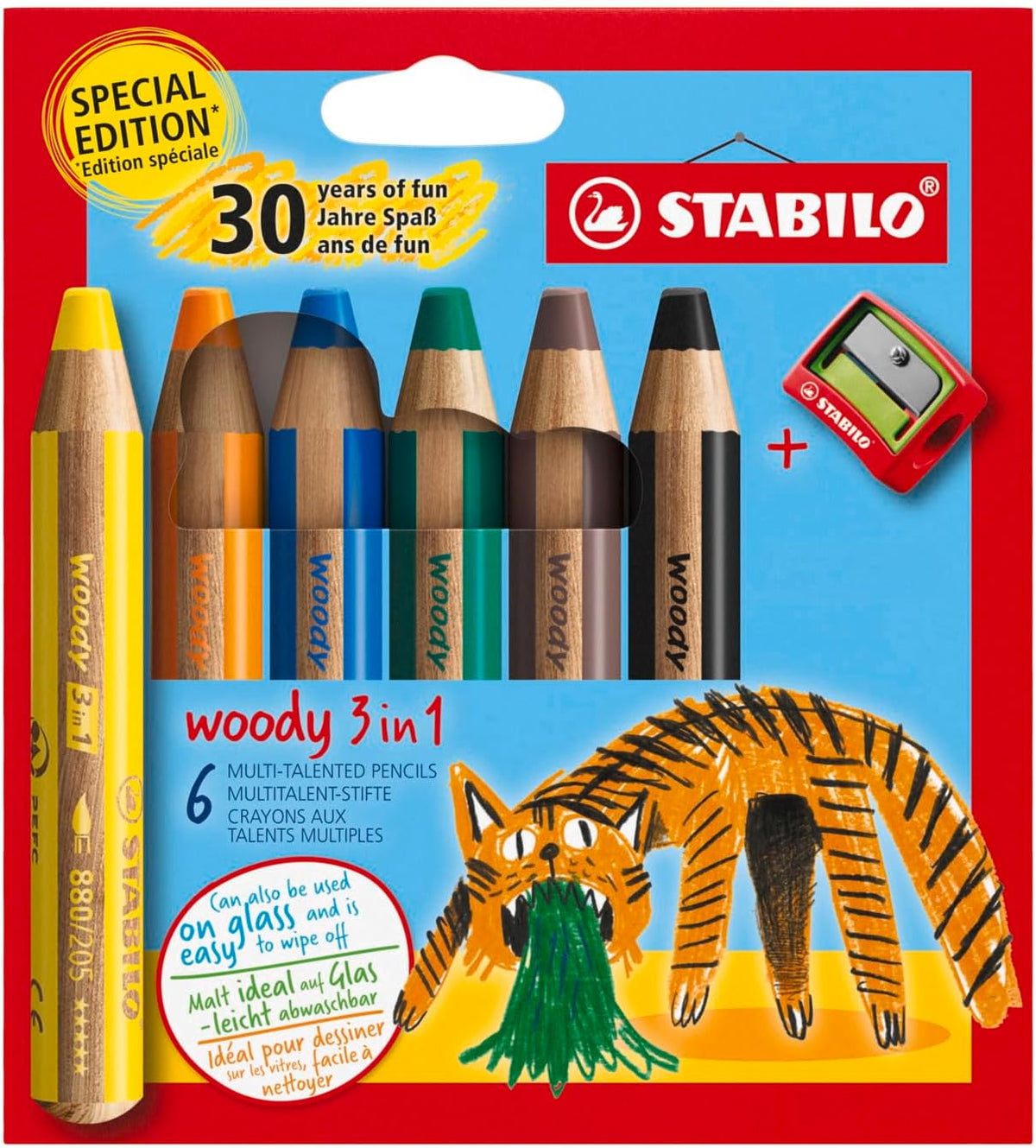 STABILO Woody 3 in 1 Jubiläumsedition Tiger 6er Pack
