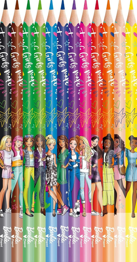 MAPED Barbie Buntstifte 12er Set ergonomisch