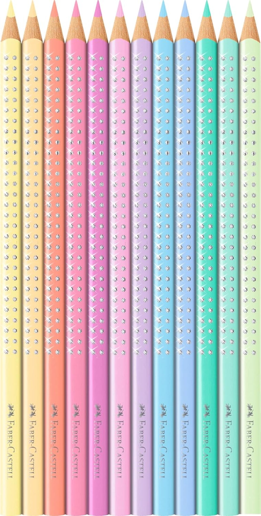 Faber-Castell Sparkle Buntstifte 12er Set – Metalldose Pastell