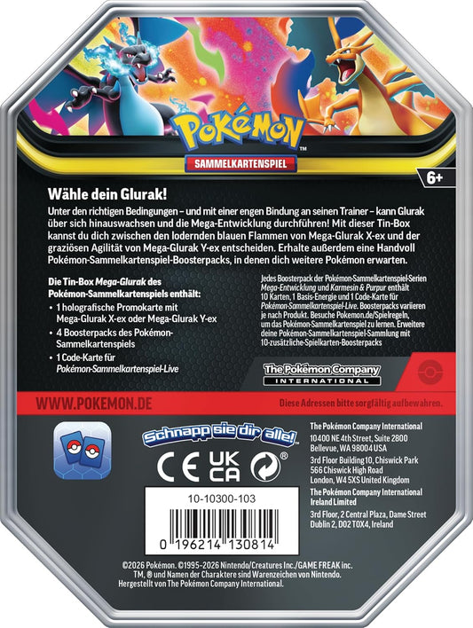 Pokémon Tin-Box Mega-Glurak Y (4 Booster + Promokarte)
