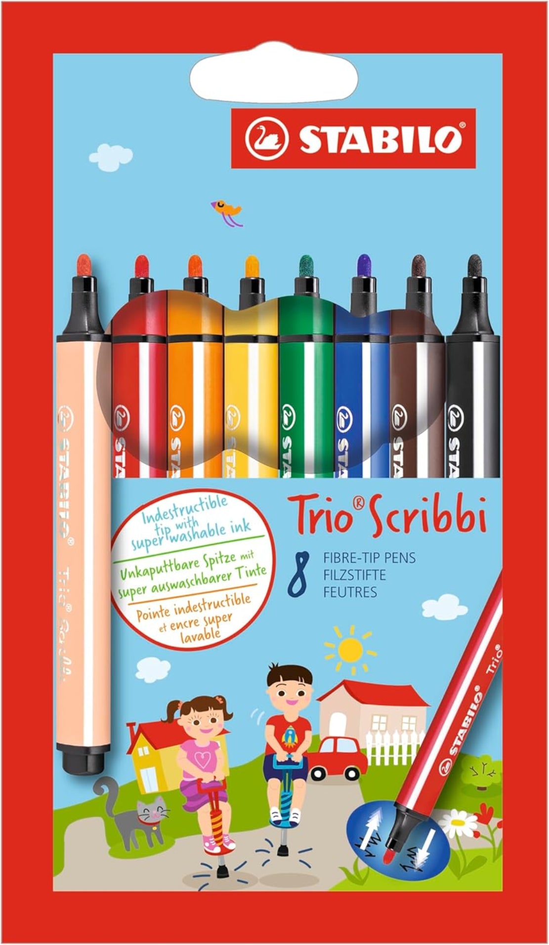 STABILO Trio Scribbi Dreikant-Filzstift 8er Set