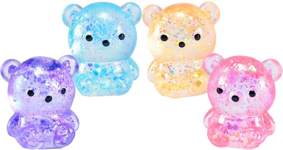 TRITON-X Sugar Glitter Bär Squishy 6 cm – 1 von 4 zufällig