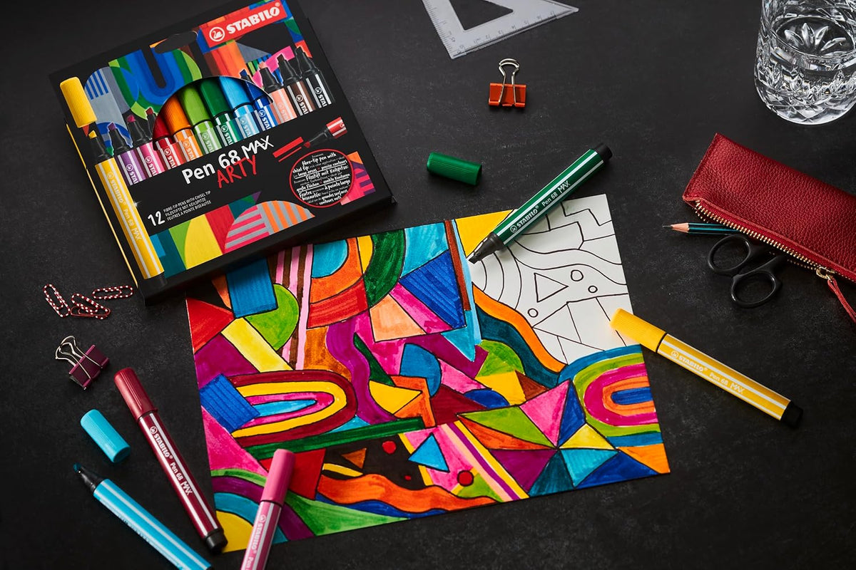 STABILO Pen 68 MAX ARTY Filzstifte – 4er Kartonetui
