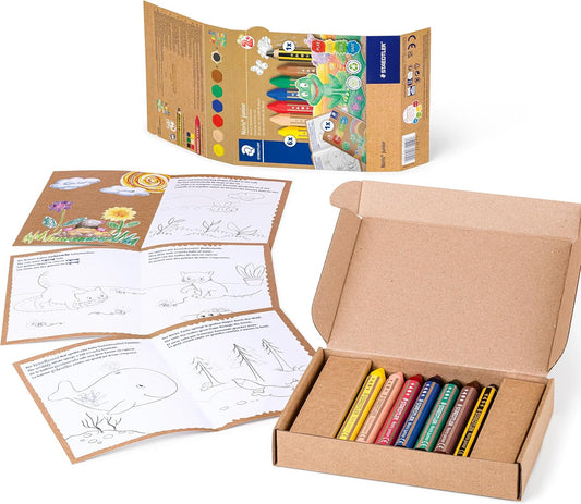 STAEDTLER Noris Junior Mal-Set – Bleistift, Wachsmalstifte & Heft