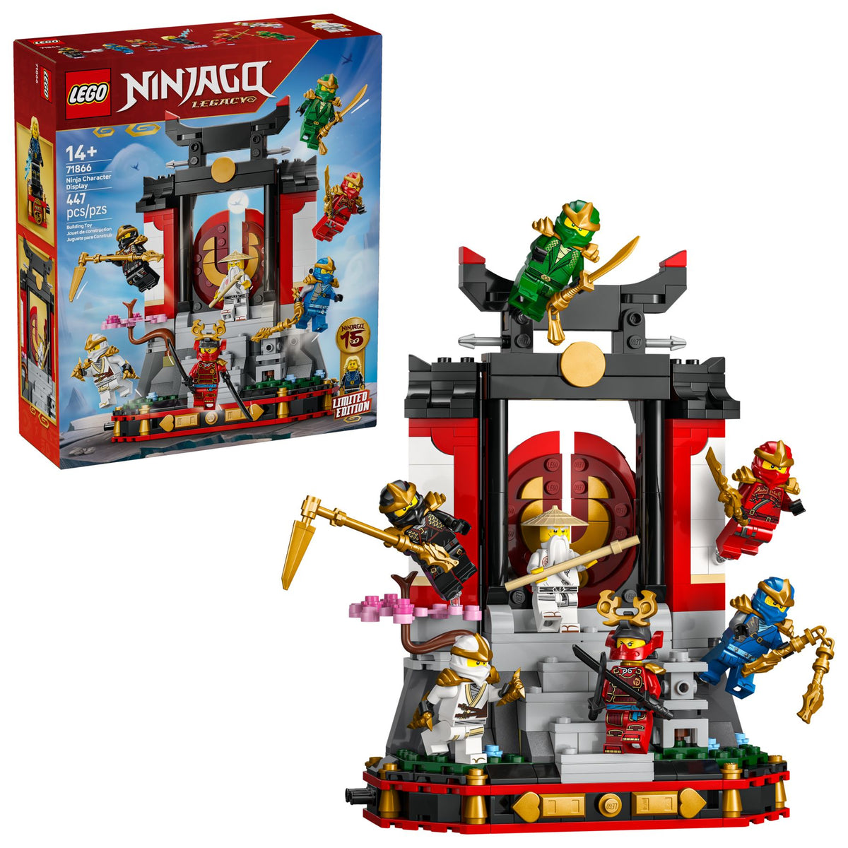 LEGO NINJAGO 15 Jahre Jubiläum Ninja Figuren Display 71866