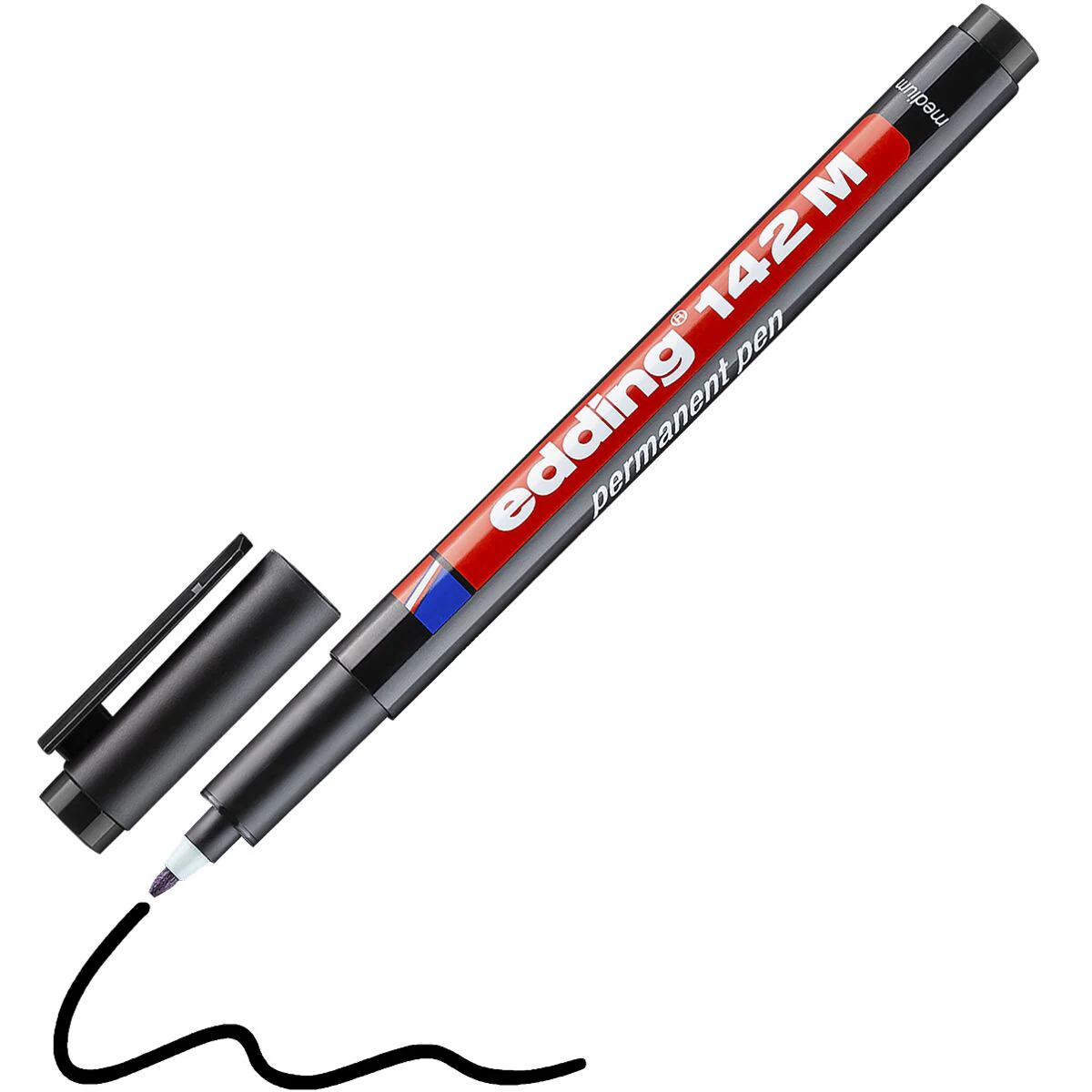edding 142 M Permanent Pen schwarz – Rundspitze 1,0 mm