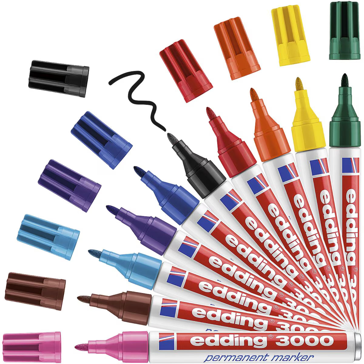 edding 3000 Permanentmarker 10er-Set – Rundspitze 1,5-3 mm
