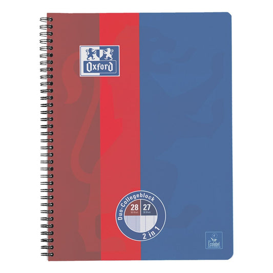 Oxford Duo-Collegeblock Touch A4+ 80 Bl. – Design zufällig