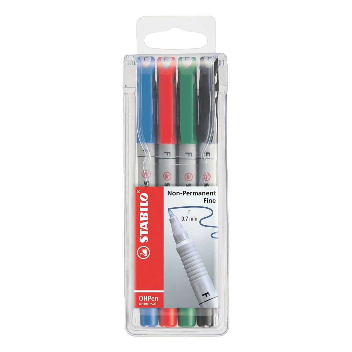 STABILO OHPen Universal F Folienstift 4er-Set 0,7 mm