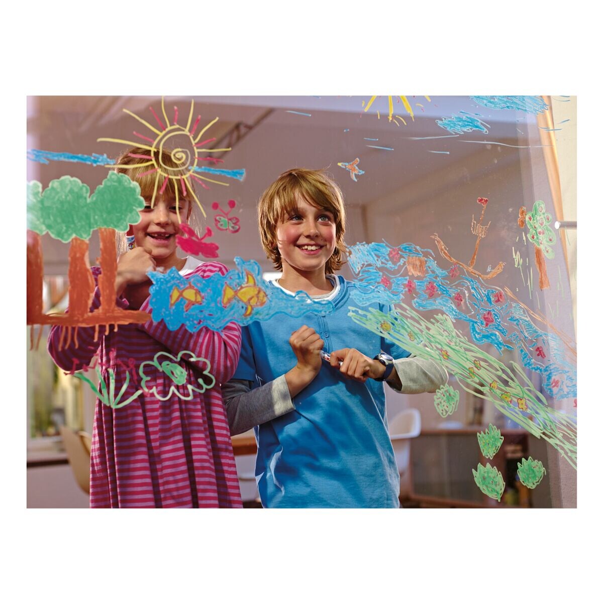 edding FUNTASTICS WINDOW FUN Kreidemarker 5er-Set Neonfarben