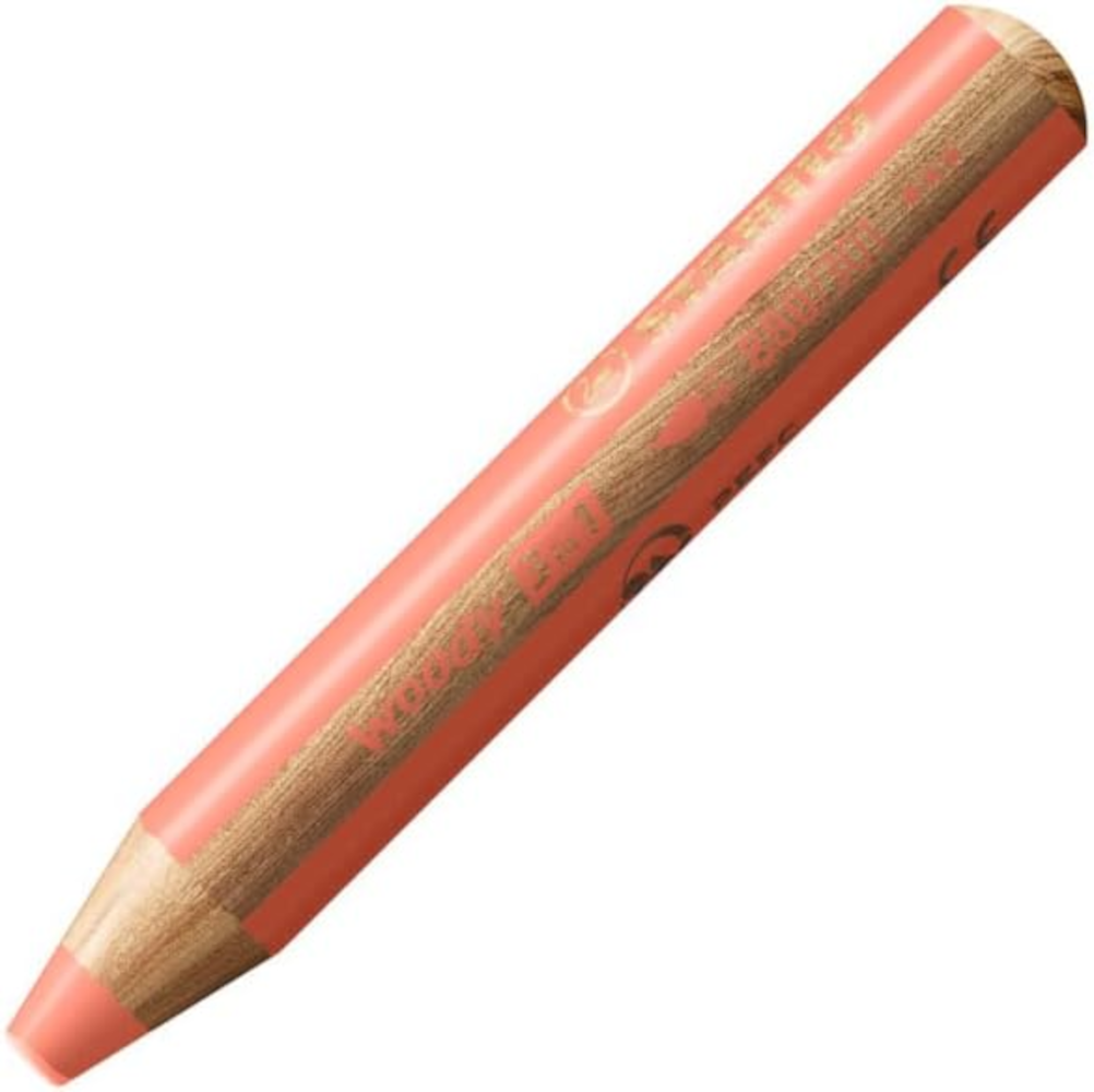 STABILO woody 3in1 Buntstift Pastellrot 10 cm