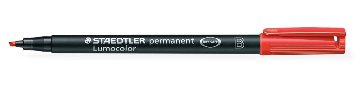 STAEDTLER Lumocolor Folienstift permanent rot B (1,4 mm)