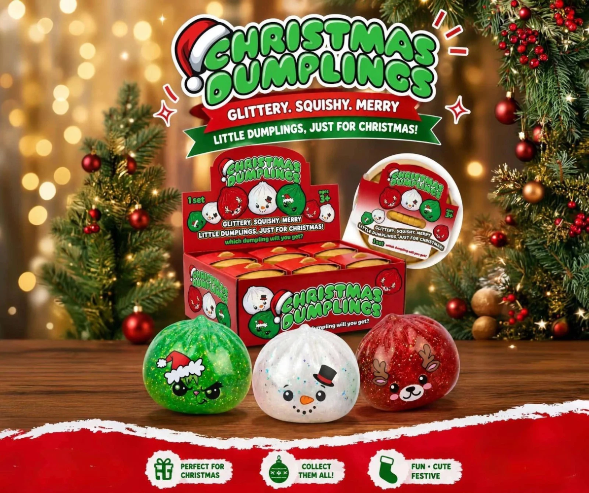 Weihnachts-Squishy Baozi 8,5 cm | 1 von 3 Farben zufällig