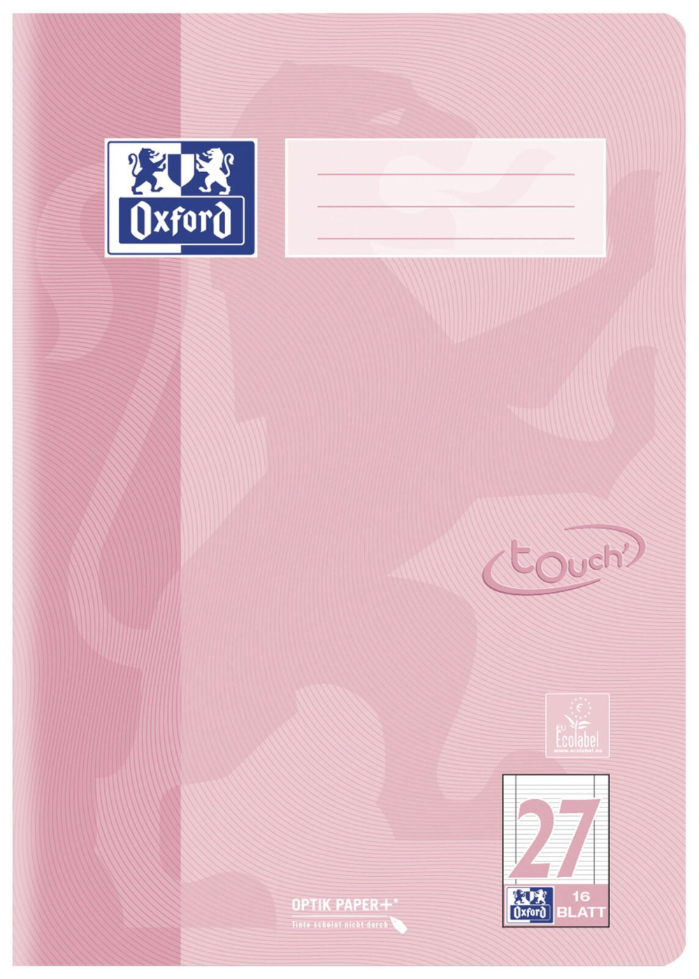 Oxford TOUCH Schulheft A4 liniert 16 Blatt - lineatur 27