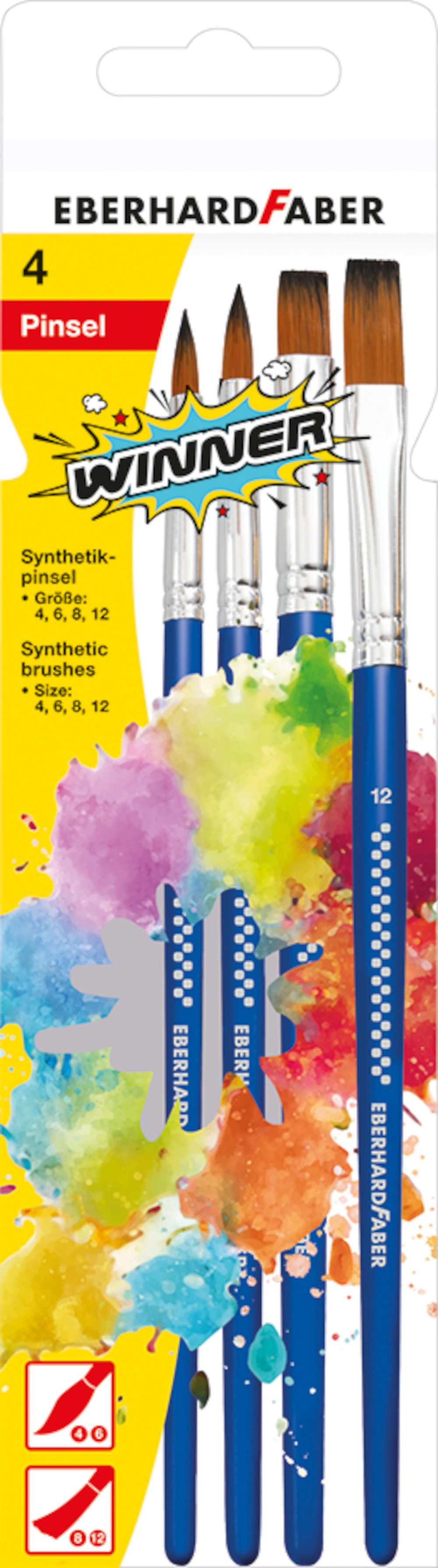 EBERHARD FABER Pinsel-Set Synthetik 4 Stück