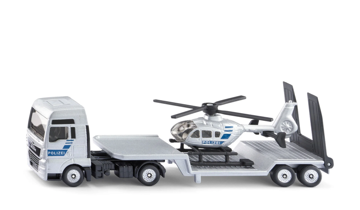 SIKU 1759 MAN LKW mit Polizei-Helikopter 1:87