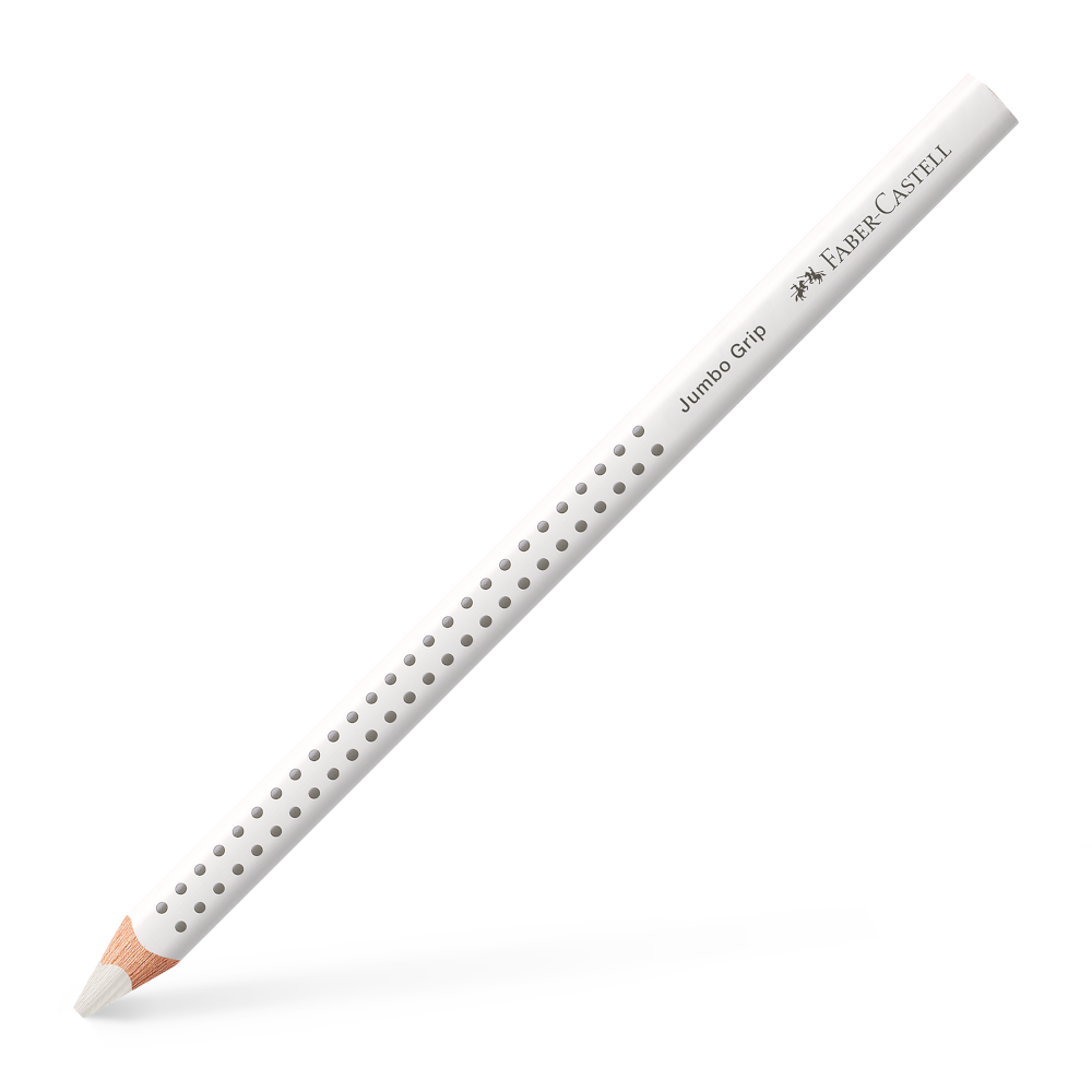 Faber-Castell Jumbo Grip Buntstift Weiß – dreieckig, Einzelstift