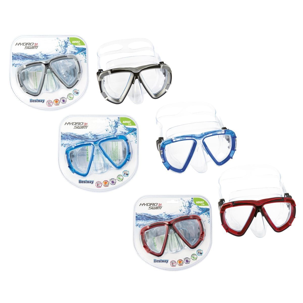 Bestway Tauchmaske Blackstripe ab 14 J. – 1 aus 3 zufällig